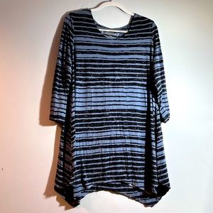 Soma XL Sleep Shirt 3/4 sleeve Pajama Dress Nightgown Crackle Stripe Color